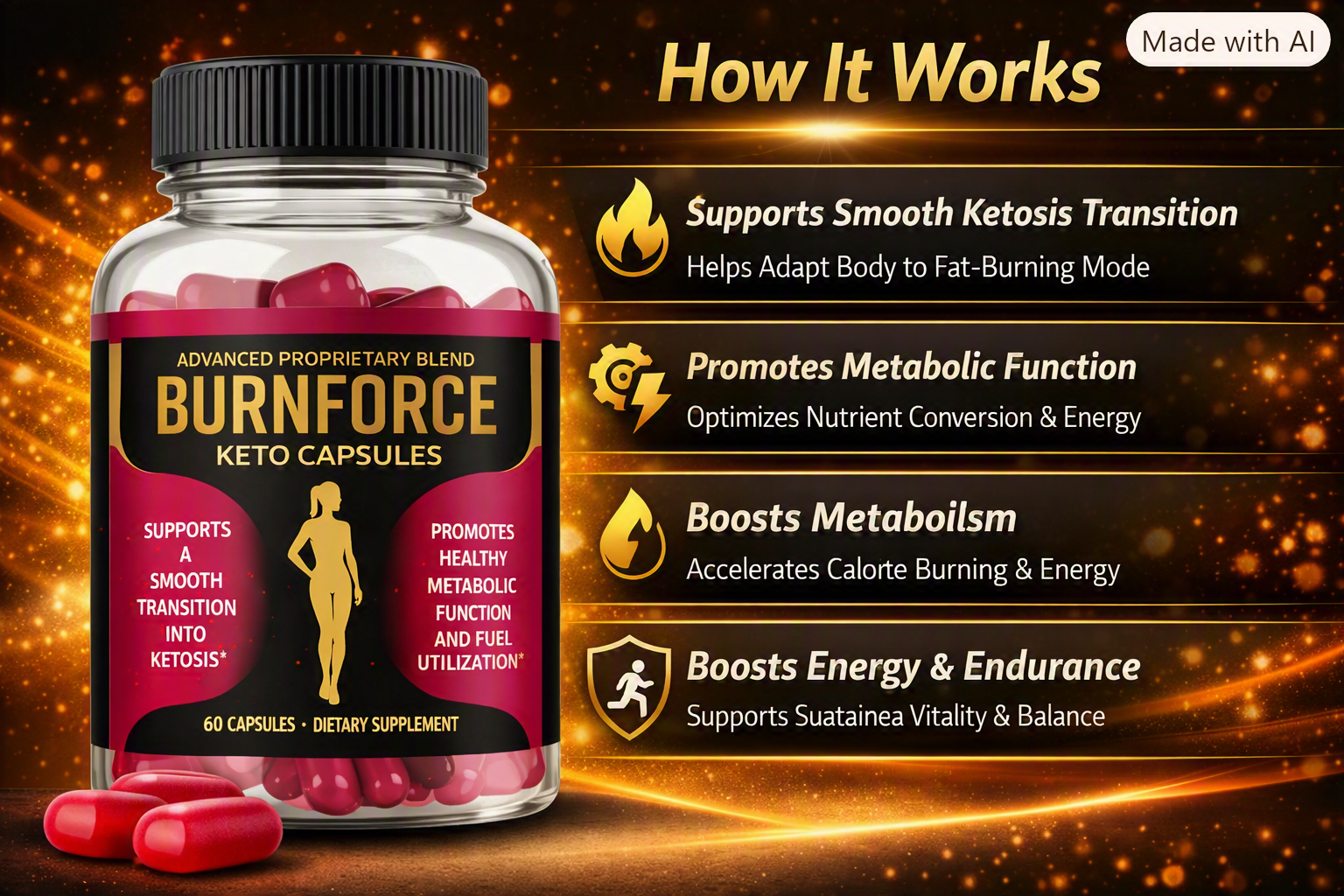 How BurnForce works - supports ketosis, burns fat, boosts metabolism, enhances endurance